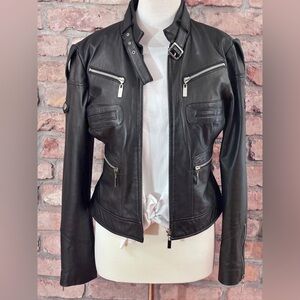Bebe Y2K Vintage leather moto jacket